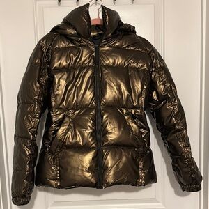 Metallic Bronze Puffer Jacket